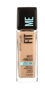 Maybelline Fit Me Matte + Poreless Liquid Foundation Makeup, 130 Buff Beige, 1 fl oz